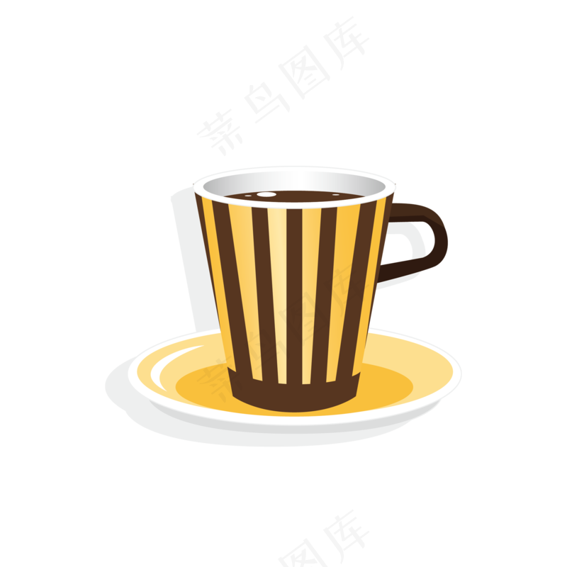 免抠黄色咖啡杯