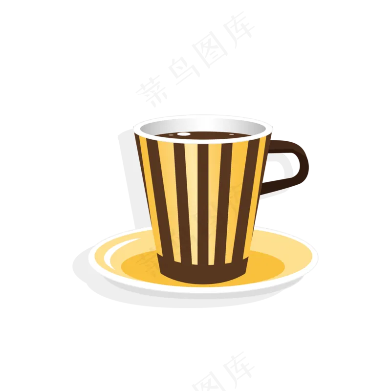 免抠黄色咖啡杯