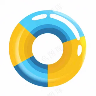 游泳圈卡通插画免抠
