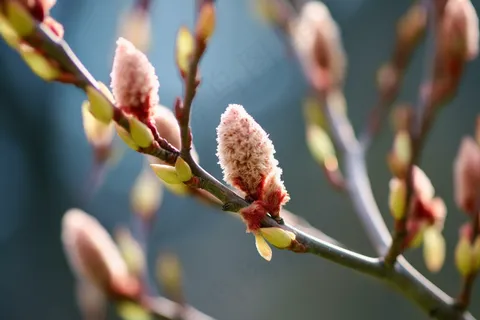 春天大树抽新芽嫩叶树枝立春摄影图 春天大树抽新芽嫩叶树枝立春摄影图