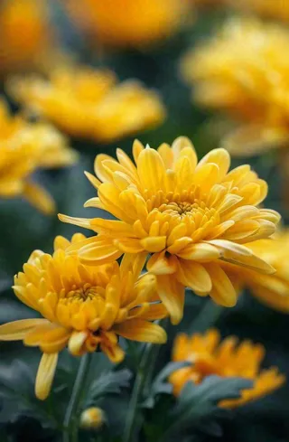 秋天金菊菊花植物立秋秋分重阳摄影图