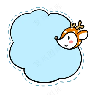 卡通聊天对话方框气泡可爱边框PNG透明免抠装饰图案 PS设计