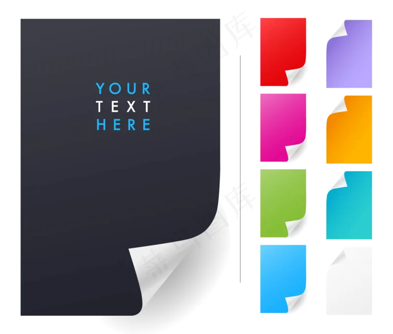 七彩记事本办公免扣矢量AI素材eps,ai矢量模版下载