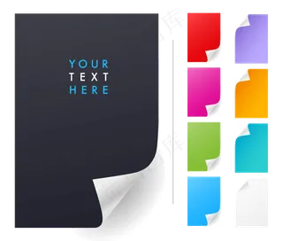 七彩记事本办公免扣矢量AI素材