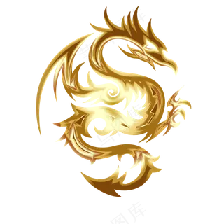 中国风金色龙元素古风水墨龙png免抠透明素材装饰图片PS素材