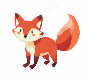 狐狸橘白动物卡通插画免抠