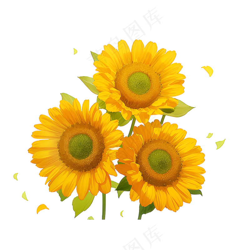黄色向日葵花朵免抠素材28