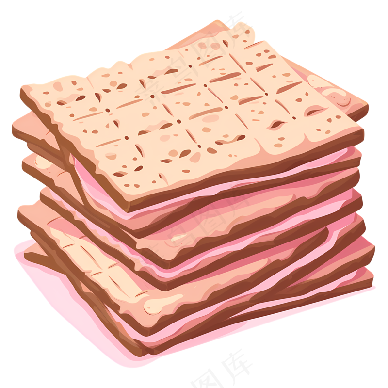 免抠一碟粉色威化饼干