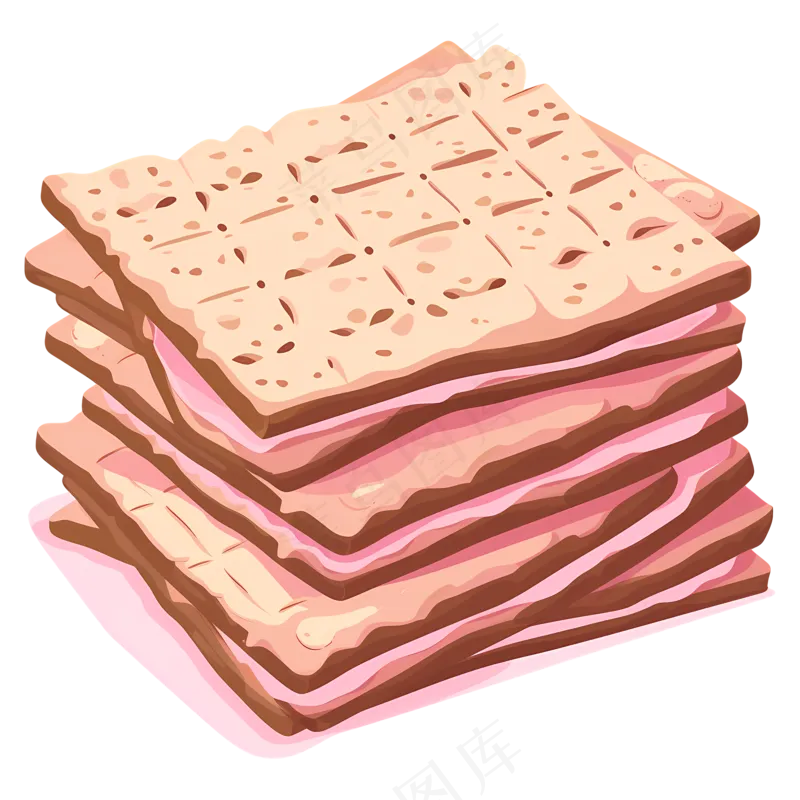 免抠一碟粉色威化饼干