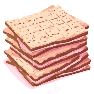免抠一碟粉色威化饼干