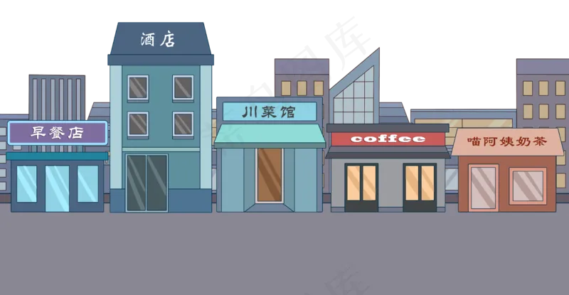 学校附件街道psd模版下载