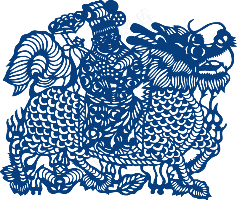古代青花瓷图案花纹中国风图案祥云纹理传统图腾PNG免扣素材