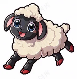 小绵羊动物卡通插画免抠