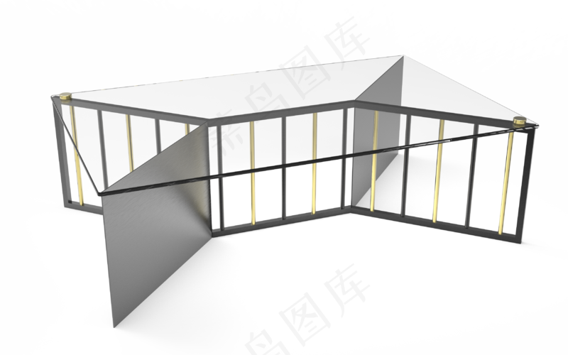 玻璃大气奢华铁艺茶几