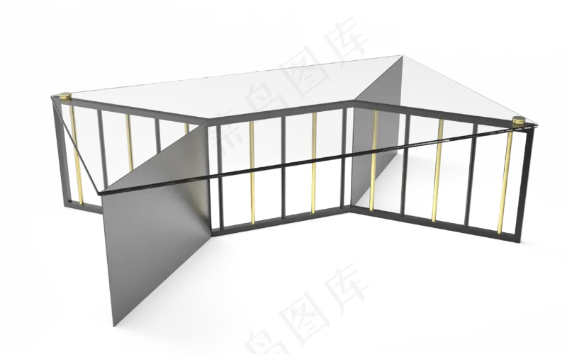 玻璃大气奢华铁艺茶几