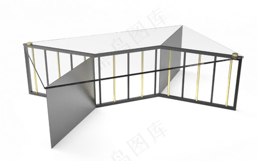 玻璃大气奢华铁艺茶几