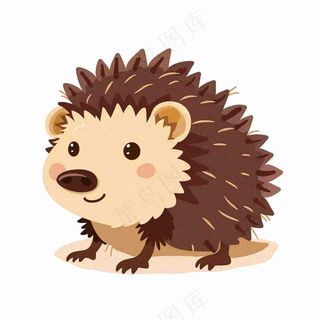 刺猬棕色动物卡通插画免抠