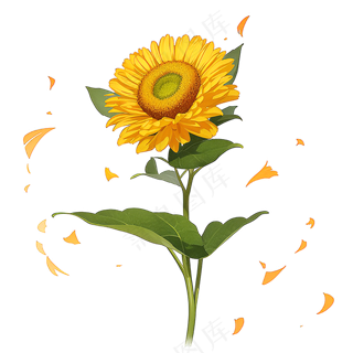黄色向日葵免抠素材40