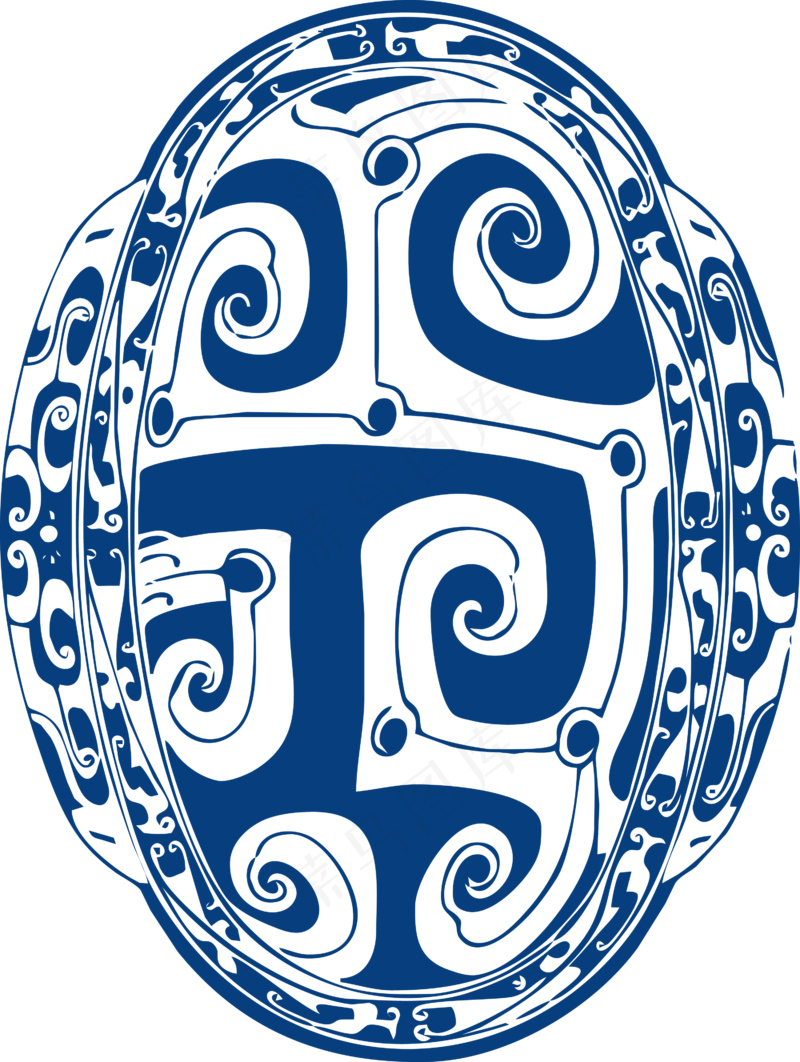 古代青花瓷图案花纹中国风图案祥云纹理传统图腾PNG免扣素材