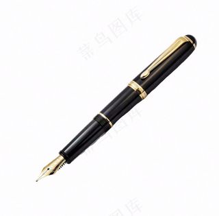 黑金钢笔学习工具卡通插画免抠