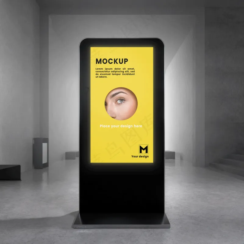 地铁站车站广告牌灯箱样机44样机psd模版下载