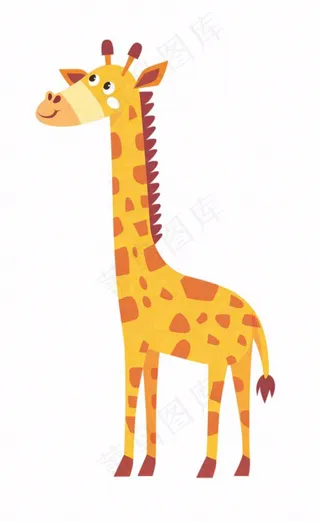 长颈鹿动物卡通插画免抠