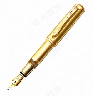 金色钢笔学习工具免抠