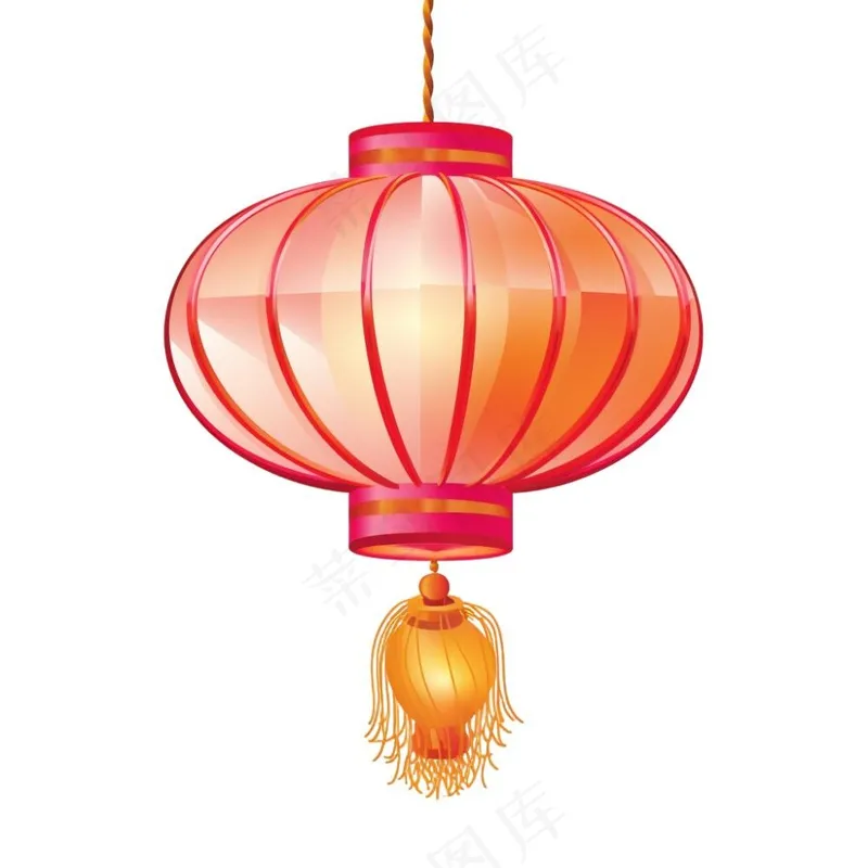 红灯笼新年春节节日卡通插画免抠(1024x1024)