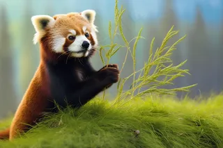 小熊猫红棕色动物浣熊动物摄影图