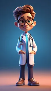 3D卡通人物男性医生4