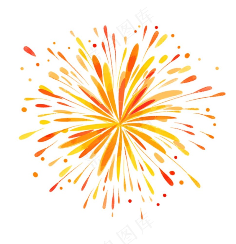 烟花绽放的烟花爆竹新年节日卡通插画免抠(1024x1056)