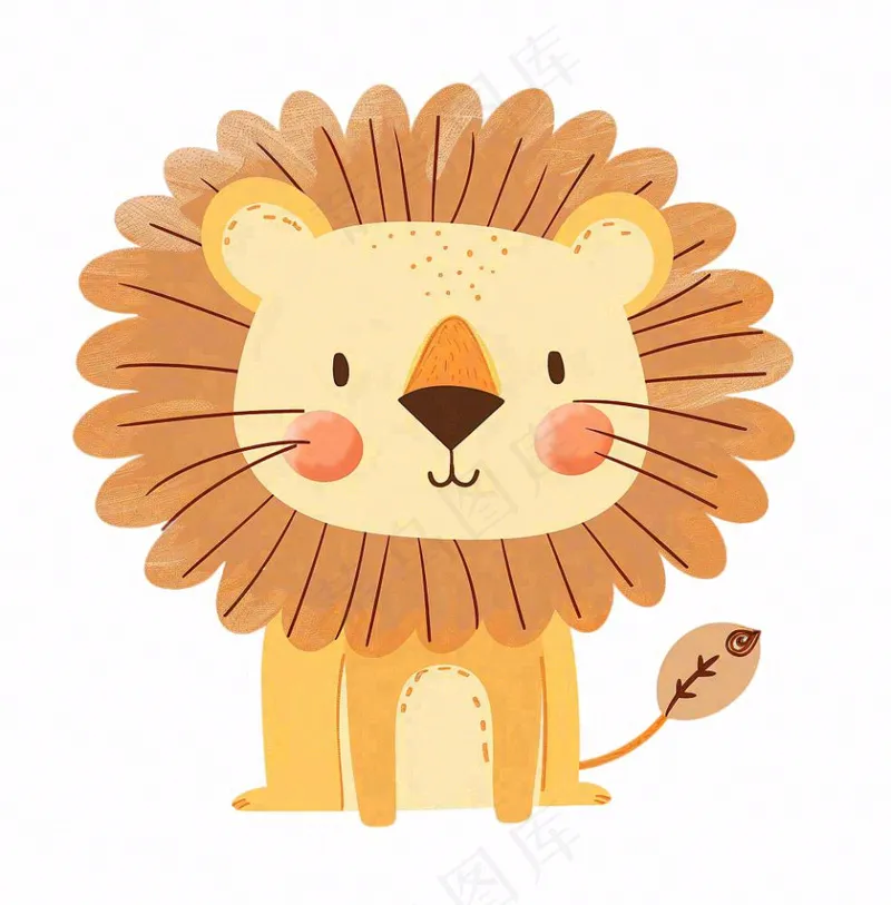 狮子动物卡通插画免抠(1024x1040)
