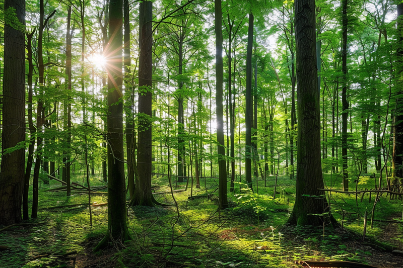 山林森林阳光绿色大自然风景摄影图