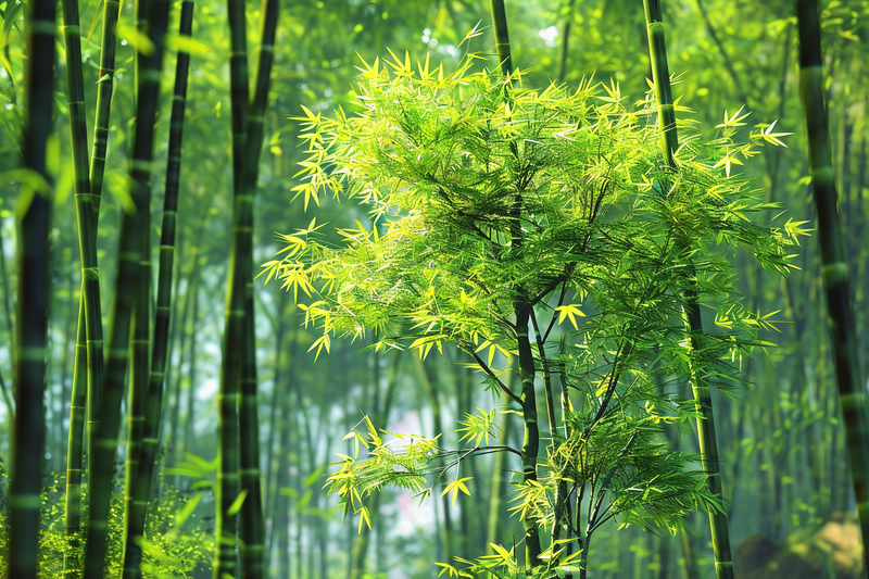 春夏竹林绿色清凉摄影图