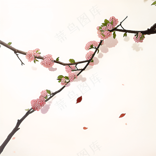 粉色手绘梅花一枝梅素材18