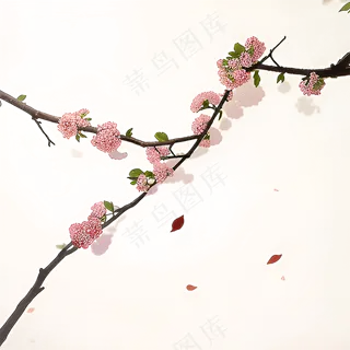 粉色手绘梅花一枝梅素材18