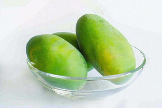 青芒果水果摄影图