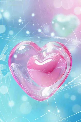 粉色爱心酸性风格浪漫七夕情人节背景