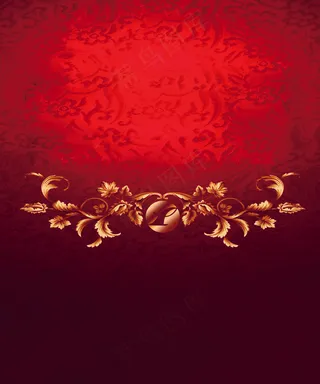 红色背景5欧式花纹