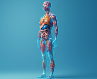 蓝色创意人体器官图