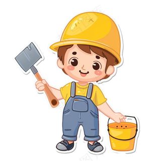 维修工人劳动人民装修卡通插画免抠