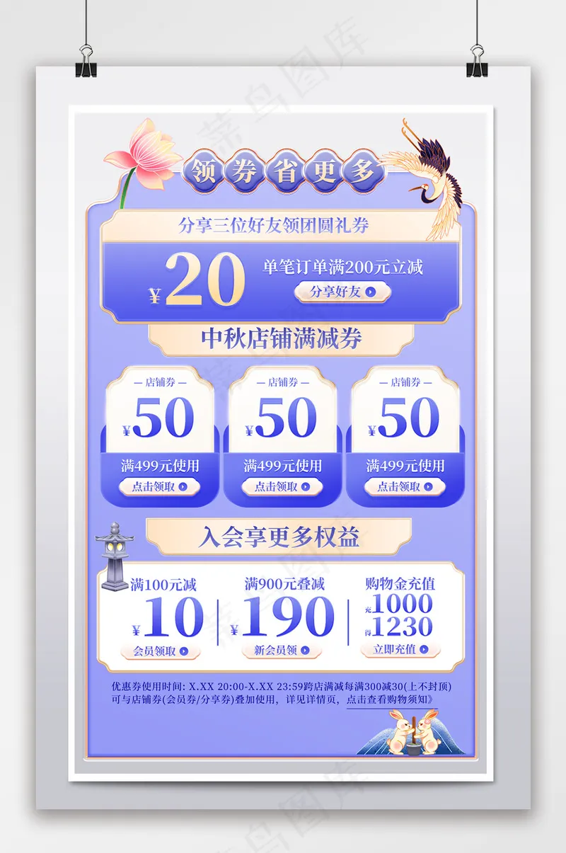 创意电商拼多多优惠券模板psd模版下载