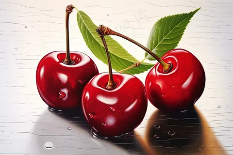 樱桃车厘子水果插画插图背景