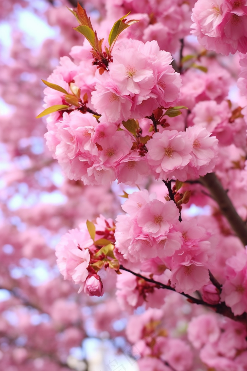 春天樱花粉色花朵海棠花摄影图(2688x4032)