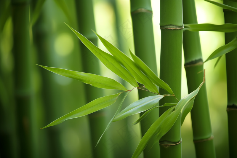 竹叶竹子绿意盎然摄影图