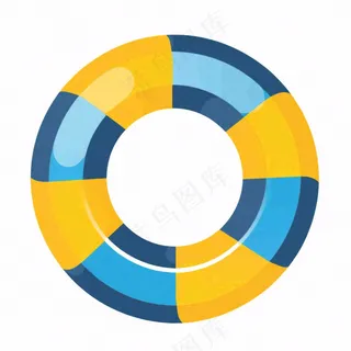 游泳圈卡通插画免抠