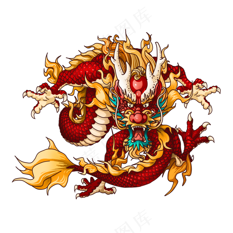 中国风金色龙元素古风水墨龙png免抠透明素材装饰图片PS素材