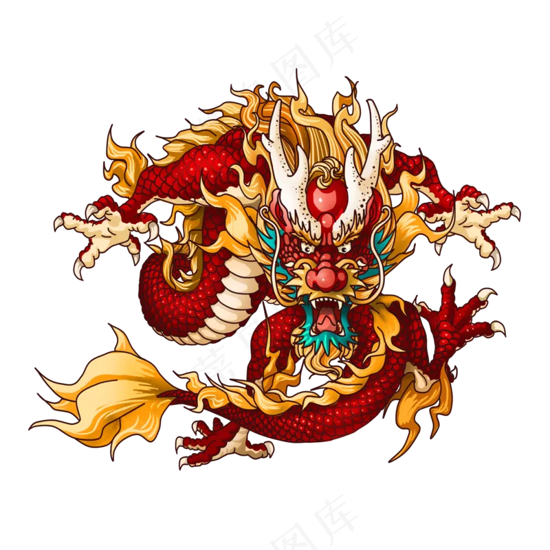 中国风金色龙元素古风水墨龙png免抠透明素材装饰图片PS素材