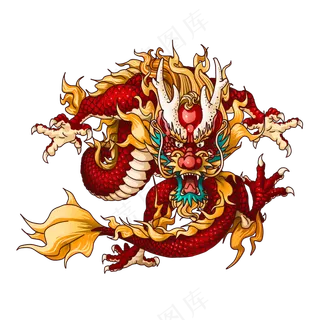 中国风金色龙元素古风水墨龙png免抠透明素材装饰图片PS素材