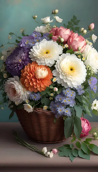 花篮里的鲜花